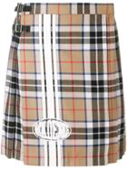 Mademe Checked Pleated Skirt - Nude & Neutrals
