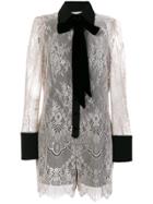 Philosophy Di Lorenzo Serafini Lace Bow Collar Playsuit - Pink &