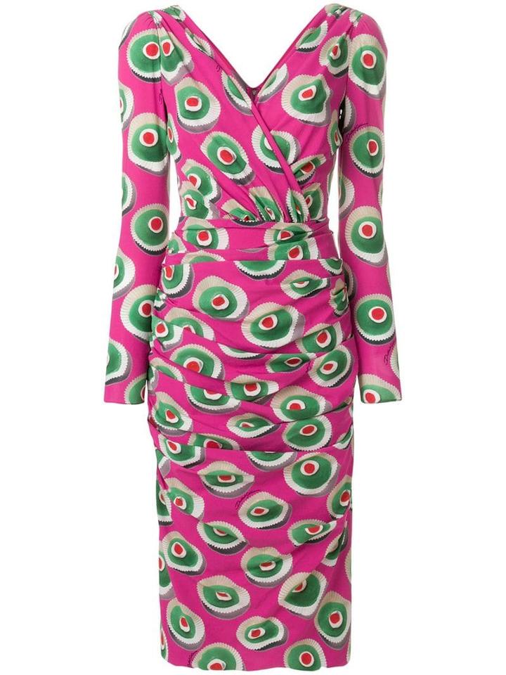 Dolce & Gabbana Cassata Print Midi Dress - Pink