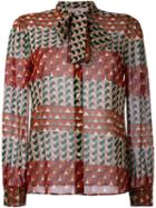 Red Valentino Geometric Print Shirt, Women's, Size: 44, Silk/spandex/elastane