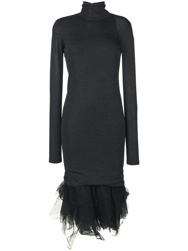 Brunello Cucinelli - Fringed Midi Dress - Women - Silk/polyamide/acetate/wool - L, Grey, Silk/polyamide/acetate/wool