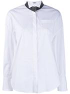 Brunello Cucinelli Beaded Collar Shirt - White