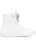 Philipp Plein Super Eagle Hi-top Sneakers, Men's, Size: 43, White, Calf Leather/metal Other/rubber