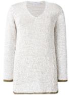 Fabiana Filippi Contrast Trim Jumper - Neutrals