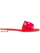 Aquazzura 'happy Hearts' Slide Sandals - Red