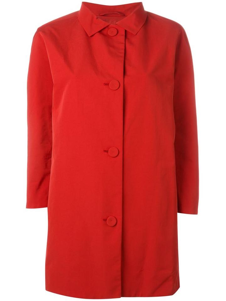 Aspesi Single Breasted Short Coat, Women's, Size: M, Red, Cotton/polyamide/polyester