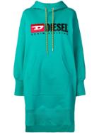 Diesel Hooded Logo Dress - Green