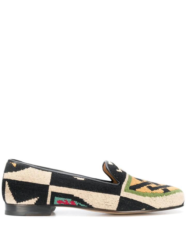Stubbs & Wootton Crest Loafers - Black