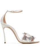 Casadei Feather-embellished Sandals - White