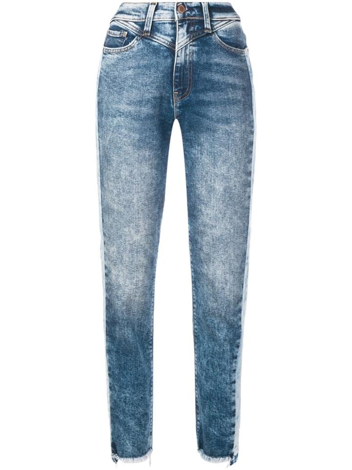 Hudson Stonewashed Straight Jeans - Blue