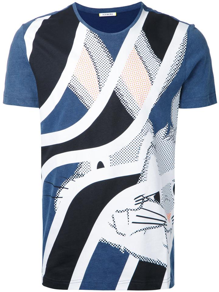 Iceberg Bugs Bunny T-shirt, Men's, Size: Large, Blue, Cotton