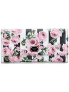 Dolce & Gabbana Rose And Stripe Print Continental Wallet - Multicolour