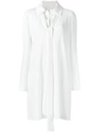 Chloé Tie-neck Dress, Women's, Size: 40, White, Silk/acetate/viscose