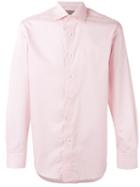 Canali Plain Shirt, Men's, Size: 41, Pink/purple, Cotton