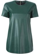 Cédric Charlier Curved Hem T-shirt, Women's, Size: 40, Green, Polyester/polyurethane/rayon