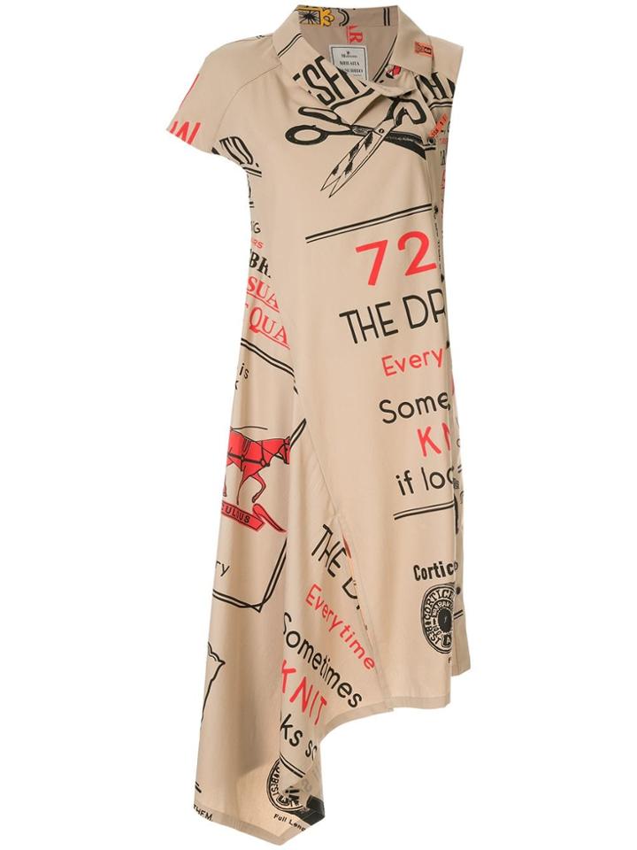 Maison Mihara Yasuhiro Asymmetric Wrap-front Dress - Neutrals