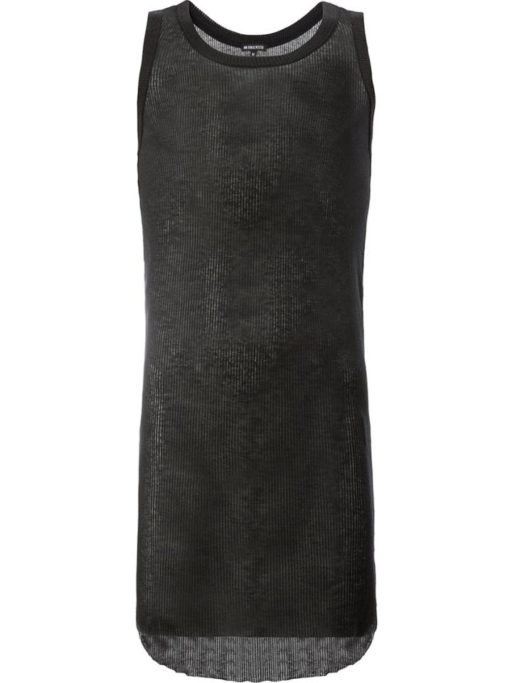 Ann Demeulemeester Transparent Tank Top - Black