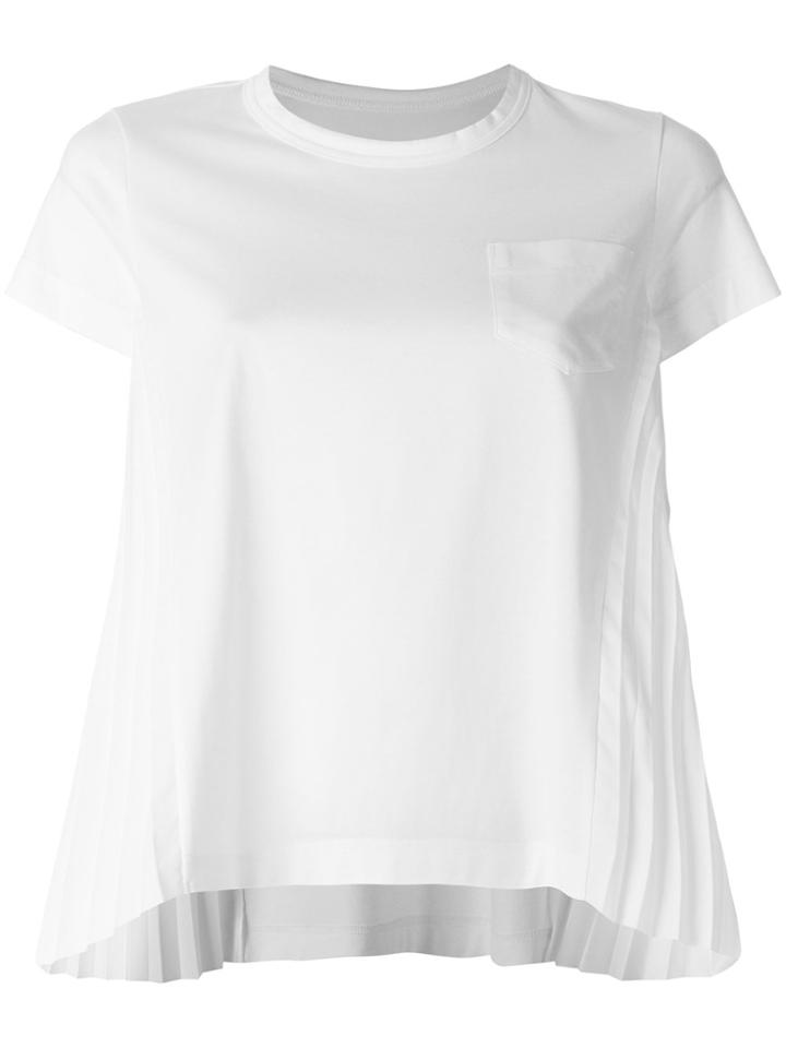 Sacai Chest Pocket Cropped Sleeve T-shirt - White