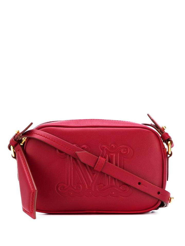 Max Mara Logo Embossed Small Shoulder Bag - Red