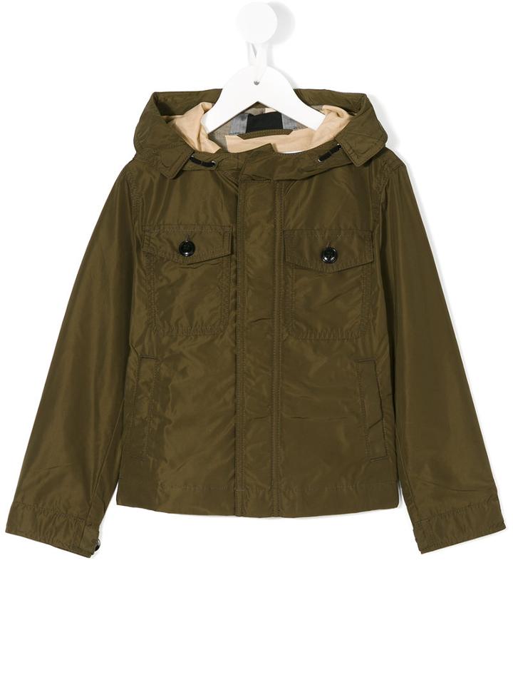 Burberry Kids - Hooded Windbreaker Jacket - Kids - Cotton/polyester - 8 Yrs, Green