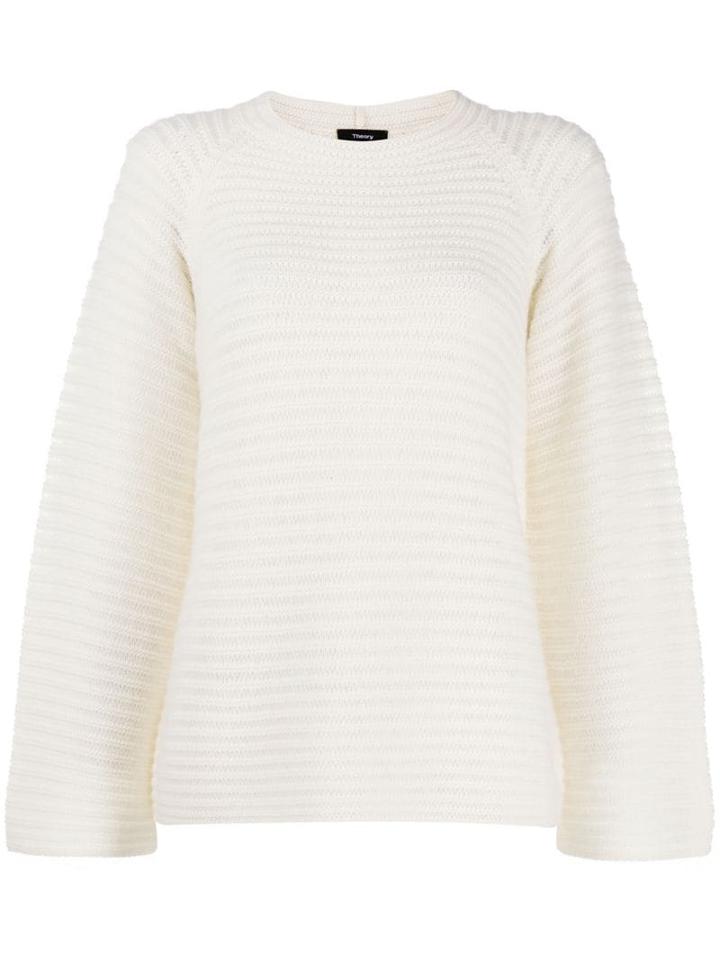 Theory Chunky Knit Raglan Jumper - White