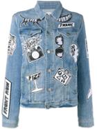 'fashion Tour' Patchwork Denim Jacket, Women's, Size: Small, Blue, Cotton/polyester/spandex/elastane, Frame Denim