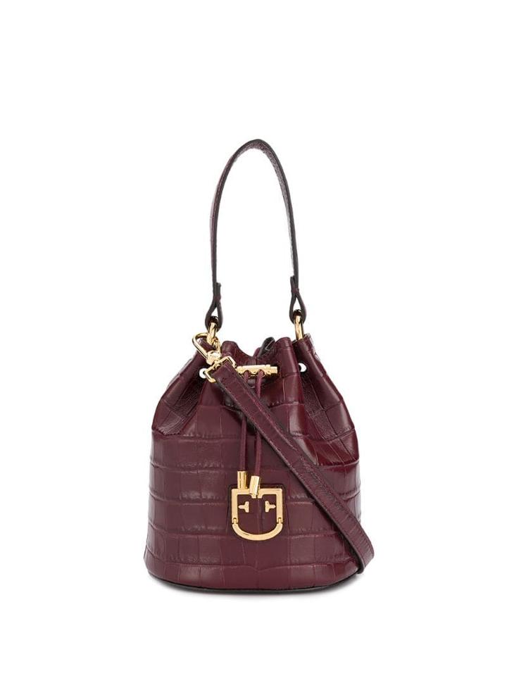 Furla Crocodile Effect Tote Bag - Red