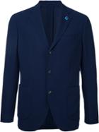 Lardini Soft Single-breasted Blazer, Men's, Size: 46, Blue, Wool