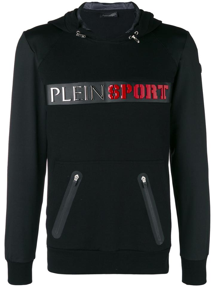 Plein Sport Contrast Logo Hoodie - Black