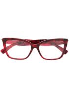 Valentino Eyewear Square Frame Glasses - Red