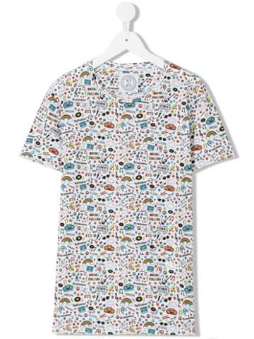 10x10 An Italian Theory Kids - Mixed Print T-shirt - Kids - Cotton - 14 Yrs, White