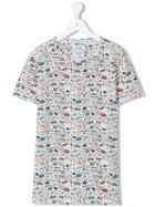 10x10 An Italian Theory Kids - Mixed Print T-shirt - Kids - Cotton - 14 Yrs, White