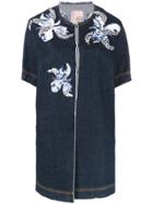 Antonio Marras Floral Motif Patches Denim Jacket - Blue