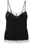 Etro Lace Trim Cami Top, Women's, Size: 42, Black, Cotton/nylon