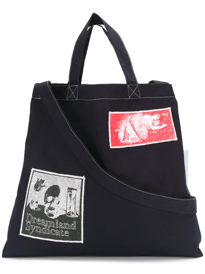 Dreamland Syndicate Collage Print Tote Bag - Black