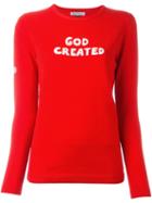 Bella Freud God Created Intarsia Jumper, Women's, Size: Small, Red, Wool