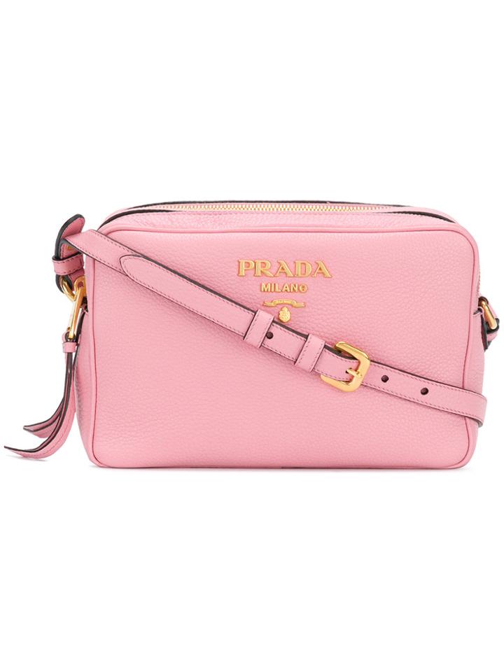 Prada Double Zip Shoulder Bag - Pink & Purple