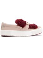 Karl Lagerfeld Fur Detail Slip-on Sneakers - Pink
