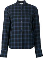 Helmut Lang Checked Shirt, Women's, Size: Medium, Blue, Cashmere/wool