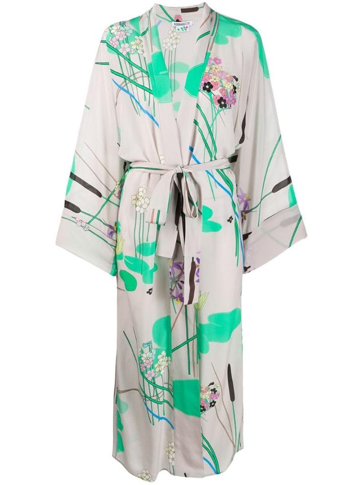 Bernadette Peignoir Floral Kimono Dress - Grey