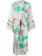 Bernadette Peignoir Floral Kimono Dress - Grey