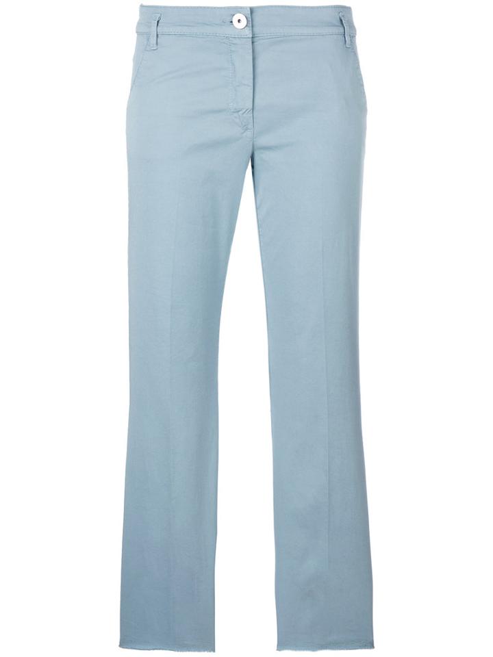 Dorothee Schumacher Cropped Trousers, Women's, Size: 6, Blue, Cotton/spandex/elastane