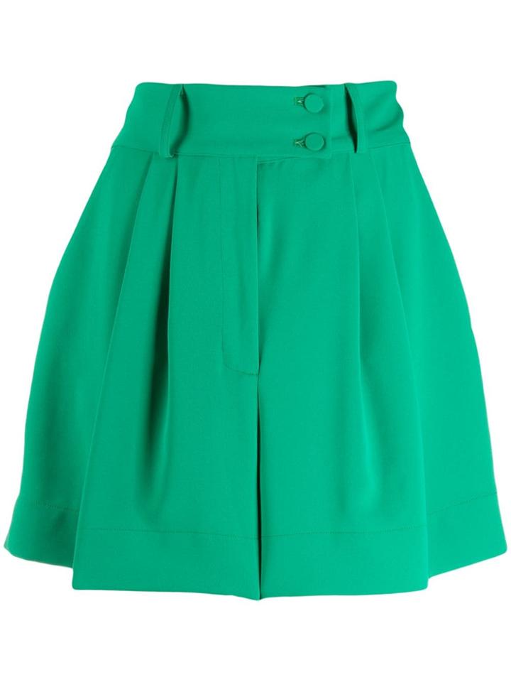 Styland Pleated Short Shorts - Green