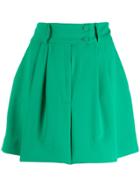 Styland Pleated Short Shorts - Green