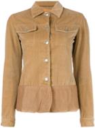 Helmut Lang Vintage Velvet Sheer Trim Jacket, Women's, Size: 40, Brown