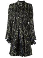 Proenza Schouler Belted Branch Print Dress, Women's, Size: 6, Silk