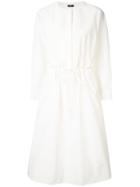Jil Sander Navy Long-sleeve Flared Dress - White