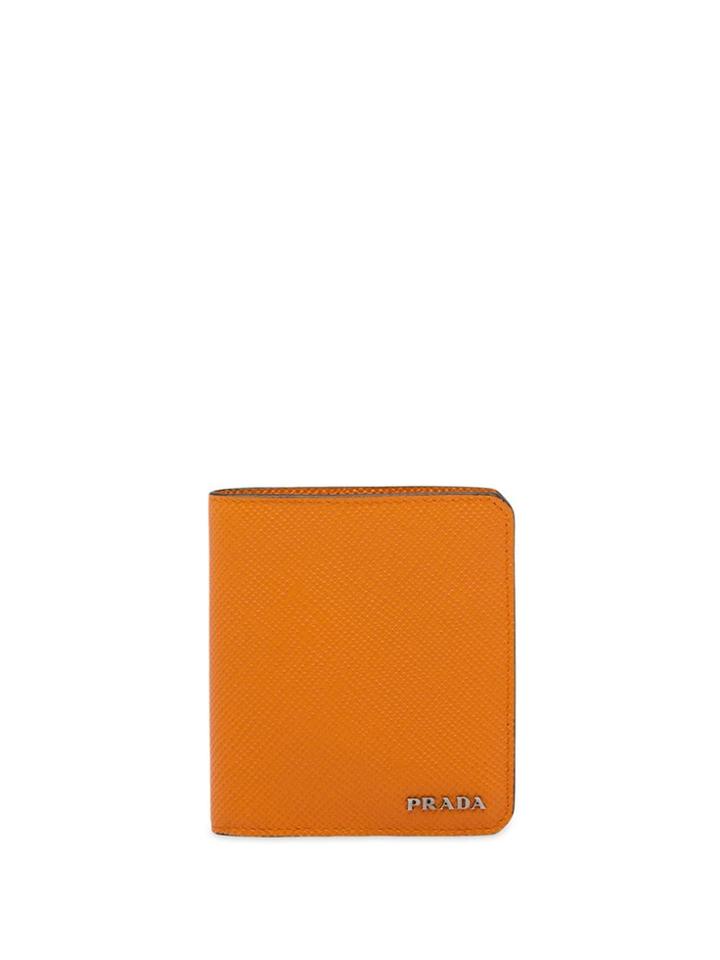 Prada Logo Plaque Card Holder - Orange