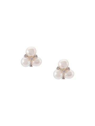 Baggins 18kt White Gold Triple South Sea Pearl And Diamond Studs