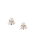 Baggins 18kt White Gold Triple South Sea Pearl And Diamond Studs
